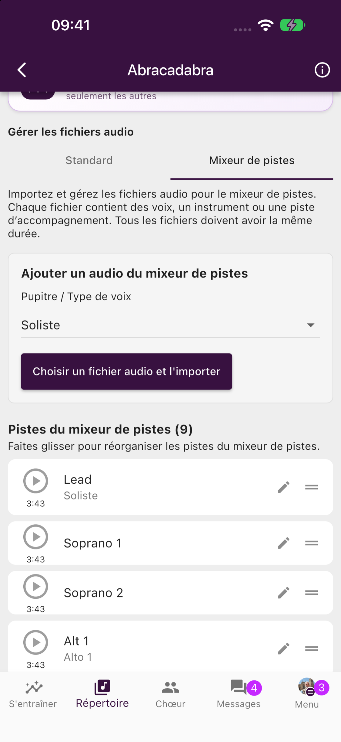 Ajouter et gérer les fichiers du mixeur